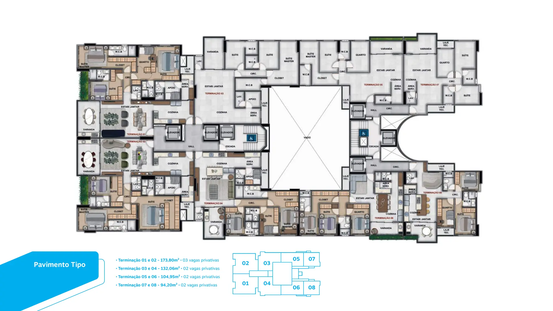 Planta do pavimento tipo — The Home
